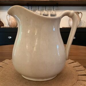Ironstone crazed and lightly stained pitcher